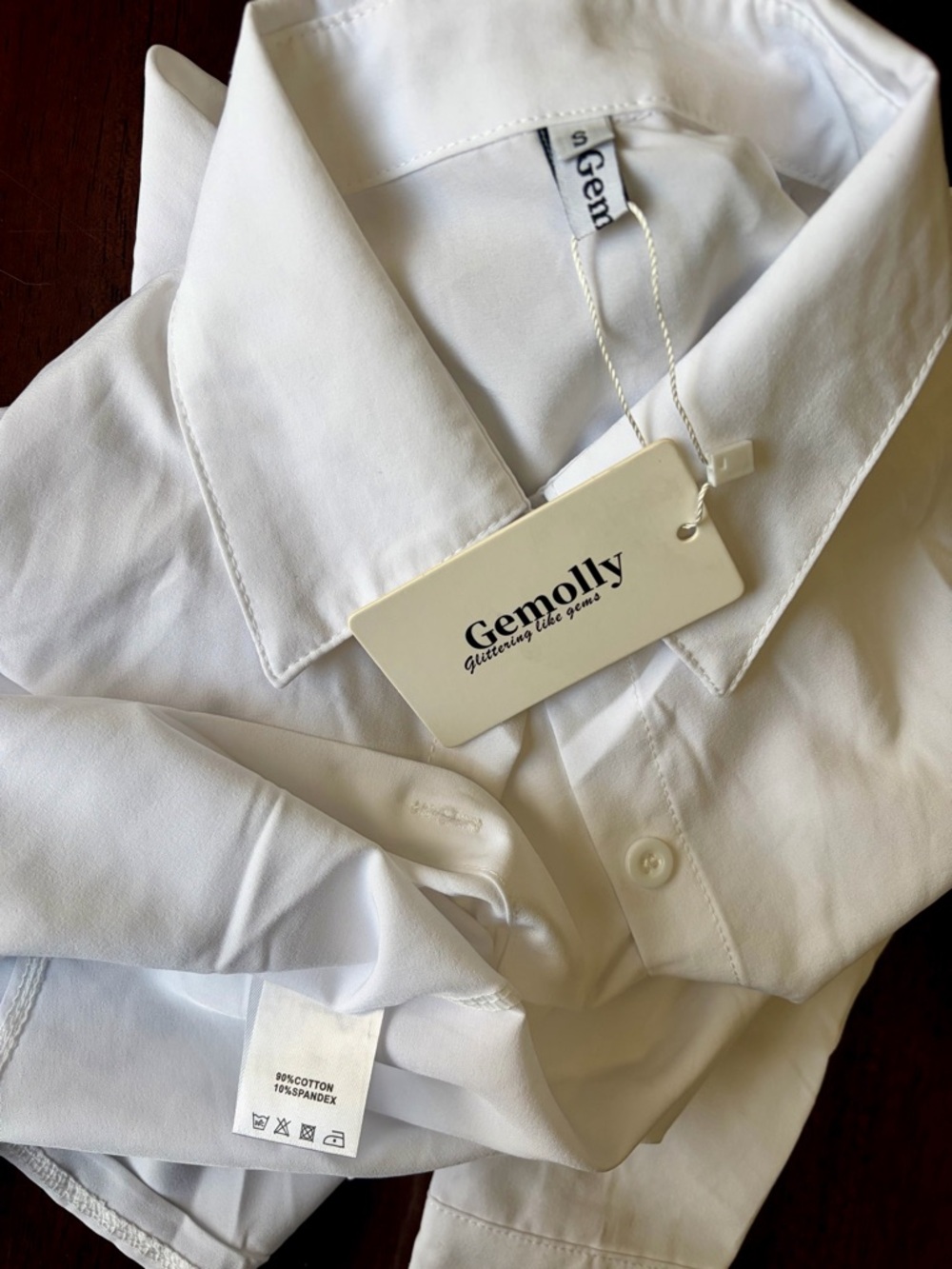 Women’s Classic White Button-Down Shirt by Gemolly Size Small - Picture 3 of 3